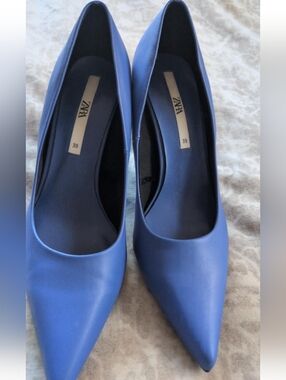 ZARA Pointed-Toe Pumps in Royal Blue